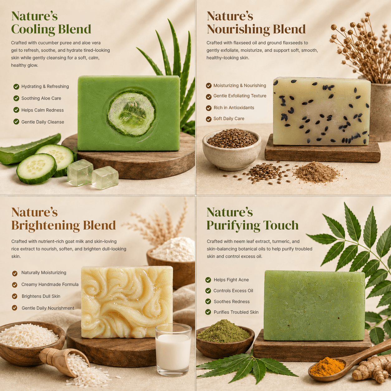 Handmade Soap Variety Pack - 4 Bars